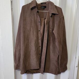 Mark Edwards Brown Button-Up Shirt